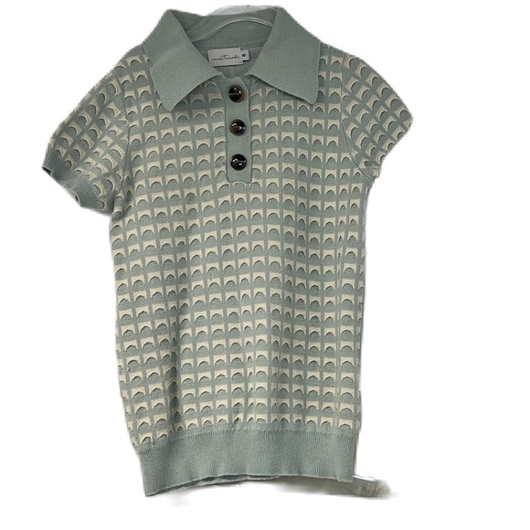 Sweethreads boys shortsleeve sweater polo button down dresy blue pattern soft 8 - Picture 2 of 6